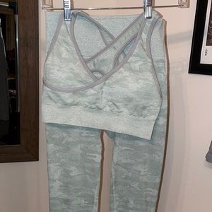 Mint green matching workout set leggings & bra